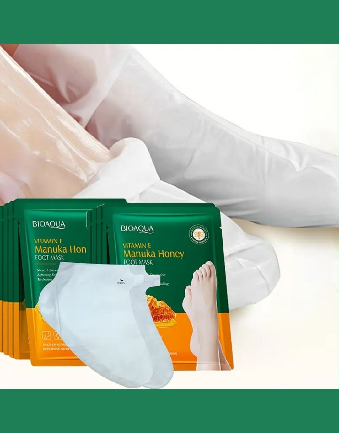 BIOAQUA Vitamin E & Manuka Honey Foot Mask – Deep Nourishment & Repair